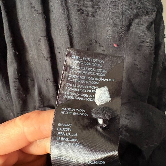 Anthropologie The Peregrine Smocked Ruffle Mini Dress Black Size Small - Picture 10 of 10